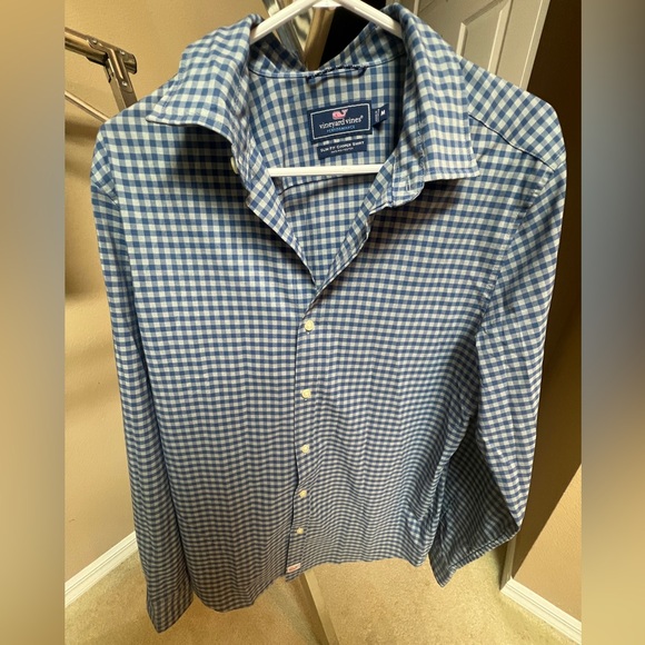 Vineyard Vines Slim Fit Cooper Shirt Checkered Button Up Medium - Picture 1 of 3